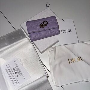 Dior Lambskin Cannage Miss Dior Glycine Wallet Purple